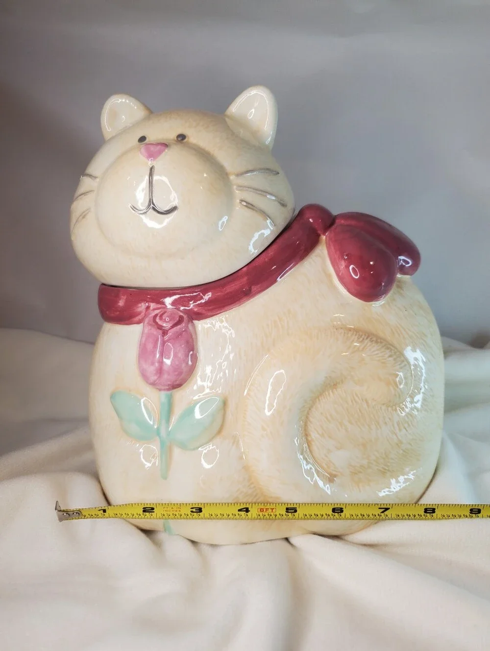 1980 - 90s Ceramic Ginger Cat  Cookie Jar